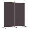 vidaXL Divisorio a 2 Pannelli Marrone 175x180 cm in Tessuto