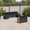 vidaXL Set Divani da Giardino 9 pz con Cuscini Nero in Polyrattan