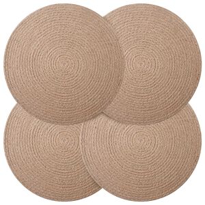 vidaXL Sottobicchieri in juta 4 pz Naturale 100% Juta Tossa