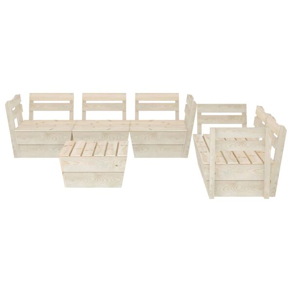 vidaXL Set Divani da Giardino su Pallet 6 pz in Legno Abete Impregnato