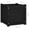 vidaXL Fioriere da Giardino 2pz Nere 40x40x40cm Legno Massello di Pino