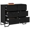vidaXL Cassettiera con cassetto 2 pcs Rovere Nero 91 x 35,5 x 74,5 cm