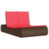 vidaXL Lettino Prendisole con Cuscini Marrone in Polyrattan