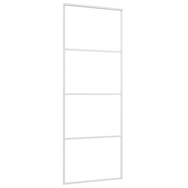 vidaXL Porta Scorrevole in Vetro ESG e Alluminio 75x205 cm Bianca