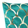vidaXL Cuscini 2 pz Stampa con Lamina Verde e Oro 40x40 cm Velluto