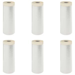 vidaXL Telo per Polvere con Nastro Adesivo 6 pz Trasparente HDPE