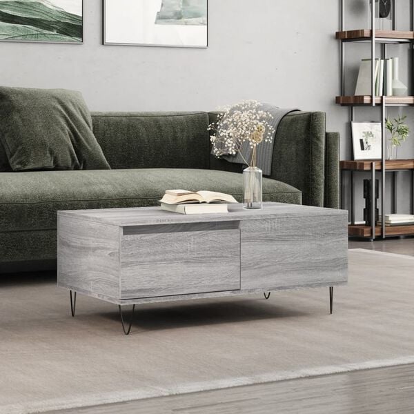 vidaXL Tavolino Salotto Grigio Sonoma 90x50x36,5 cm Legno Multistrato