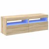 vidaXL Mobili Porta TV con LED 2 pz Rovere Sonoma 60x35x40 cm