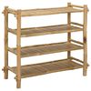 vidaXL Scarpiera con lo scaffale Naturale 4 ripiani Bamb&ugrave;