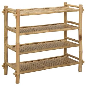 vidaXL Scarpiera con lo scaffale Naturale 4 ripiani Bamb&ugrave;