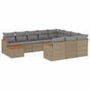 vidaXL Set Divani da Giardino 11 pz con Cuscini Beige in Polyrattan