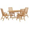 vidaXL Set da Pranzo per Giardino 5 pz Marrone Legno di teak solido