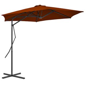 vidaXL Ombrellone da Giardino con Palo in Acciaio Terracotta 300x230cm