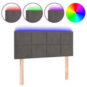 vidaXL Testiera a LED Grigio Scuro 80x5x78/88 cm in Velluto