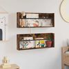 vidaXL Scaffale per riviste 2 pcs Rovere fum&eacute; 80 x 12 x 30 cm