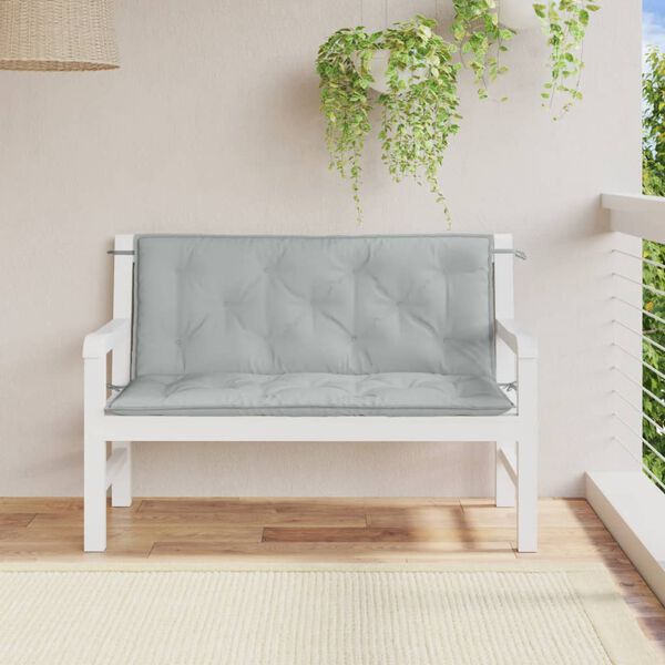 vidaXL Cuscini Panca Giardino 2pz Grigio Chiaro Mélange 120x50x7cm