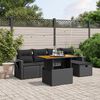 vidaXL Set Divano da Giardino 6 pz con Cuscini Nero in Polyrattan