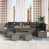 vidaXL Set Divano da Giardino con cuscino 10 pcs Grigio polyrattan