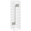 vidaXL Rubinetto Gabion 4 pz Argento 25 x 25 x 100 cm Acciaio zincato