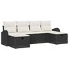 vidaXL Set Divano da Giardino con cuscino 6 pcs Nero Poly Rattan