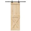vidaXL Porta Scorrevole con Set Hardware 70x210 cm Legno Massello Pino