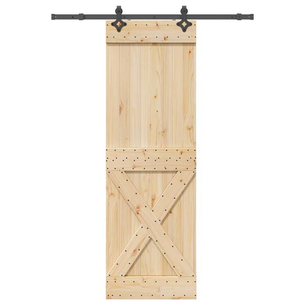 vidaXL Porta Scorrevole con Set Hardware 70x210 cm Legno Massello Pino