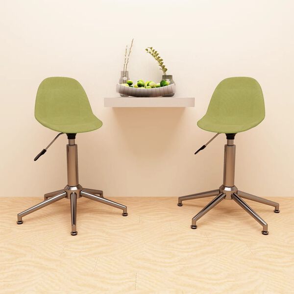 vidaXL Sedie da Pranzo Girevoli 2 pz Verdi in Tessuto