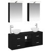 vidaXL Set di Armadi da Bagno 5 pz Rovere Nero Legno ingegnerizzato