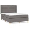 vidaXL Giroletto a Molle con Materasso Grigio Scuro 140x190 cm Tessuto