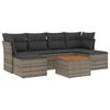 vidaXL Set Divani da Giardino 7 pz con Cuscini Grigio in Polyrattan