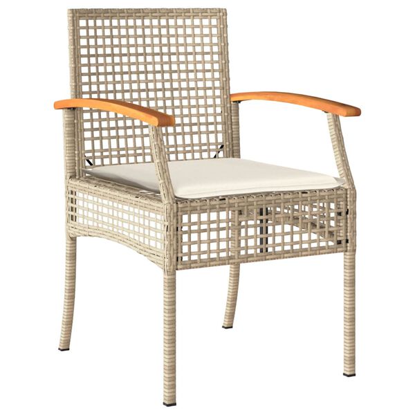 vidaXL Set da Pranzo da Giardino 5 pz con Cuscini Beige in Polyrattan