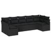 vidaXL Set Divano da Giardino 7 pz Nero polyrattan