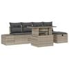 vidaXL Set Divano da Giardino 6 pz Grigio chiaro polyrattan