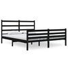 vidaXL Giroletto Nero in Legno Massello 135x190 cm Double