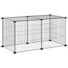 vidaXL Gabbia per Animali Domestici 8 Pannelli Nero 70x35x35 cm Acciaio