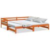 vidaXL Divano con Letto Estraibile Marrone Cera 90x200cm Massello Pino