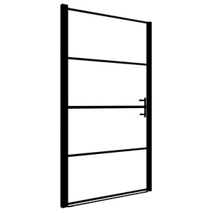 vidaXL Porta per Doccia in Vetro Temperato Smerigliato 91x195 cm Nero