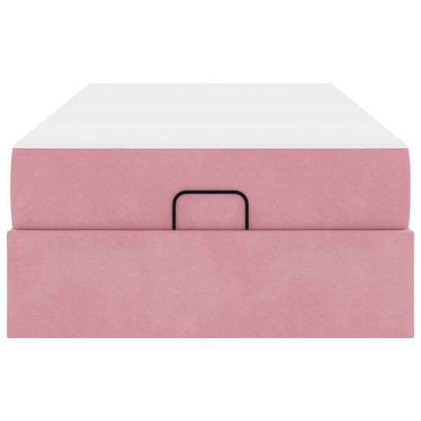 vidaXL Struttura del letto con materasso Rosa 80 x 200 cm Velluto