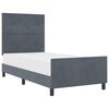 vidaXL Letto a molle con testiera Grigio scuro 80 x 200 cm Velluto