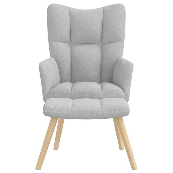 vidaXL Sedia Relax con Poggiapiedi Grigio Nuvola in Tessuto