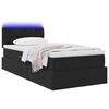 vidaXL Letto con contenitore e LED con led Nero 90 x 200 cm Velluto