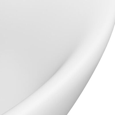 vidaXL Lavandino con Troppopieno Ovale Bianco Opaco 58,5x39cm Ceramica