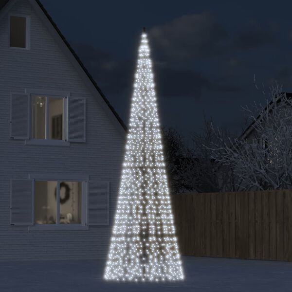 vidaXL Albero di Natale a LED su Asta 1534 LED Bianco Freddo 500 cm