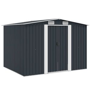 vidaXL Capanno per Attrezzi Antracite in Acciaio 257x205x178 cm