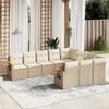 vidaXL Set Divano da Giardino 10 pz con Cuscini Beige in Polyrattan