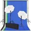 vidaXL Kit Studio Fotografico con 5 Sfondi Colorati e 2 Ombrelli