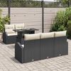 vidaXL Set Divano da Giardino 6 pcs Nero Rattan in Polipropilene