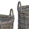 vidaXL Cesto per Piante 3 pcs Grigio Kubu Rattan Kubu