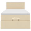 vidaXL Struttura Letto Pouf con Materasso Crema 80x200 cm in Tessuto