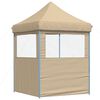 vidaXL Tendone per Feste Pieghevole Pop-Up con 2 Pareti Beige